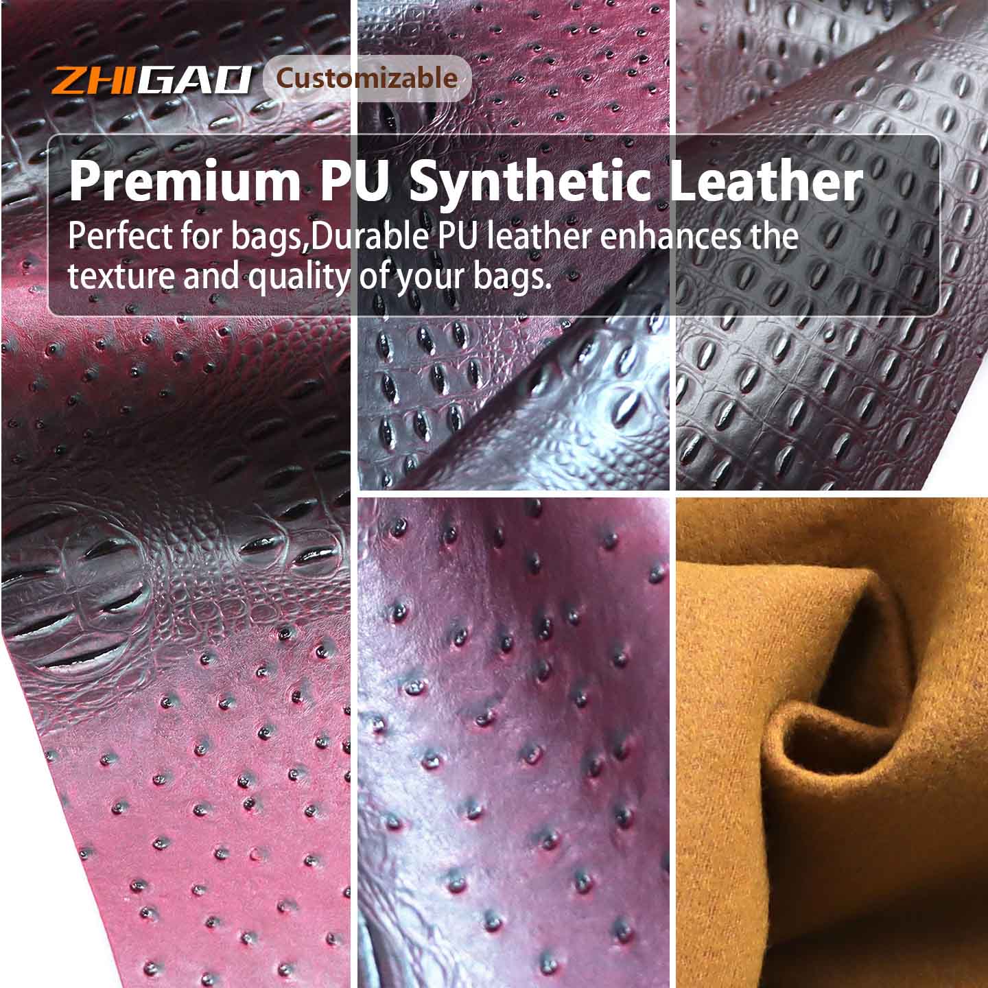 Zhigao Leather Factory lanza nuevo cuero PU premium con patrón de avestruz para la fabricación de bolsos Zhigao Leather Factory lanza nuevo cuero PU premium con patrón de avestruz para la fabricación de bolsos