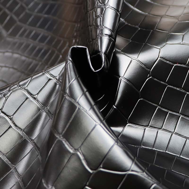 Tela de decoración del hogar de cuero artificial de PVC de imitación de grano de cocodrilo
