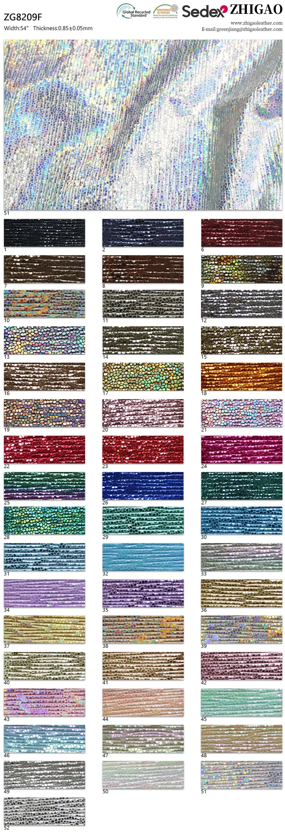 Metallic Crackle Iridescent Shoes Bags PU Faux Leather Fabric