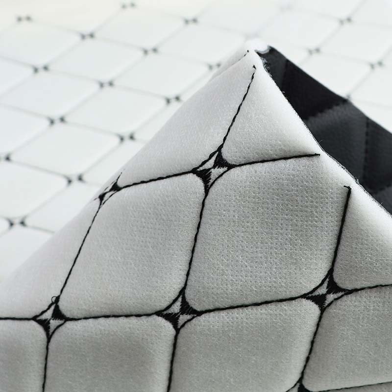 Embroidery Composite Foam PVC Leather Automoible Seat Cover Fabric