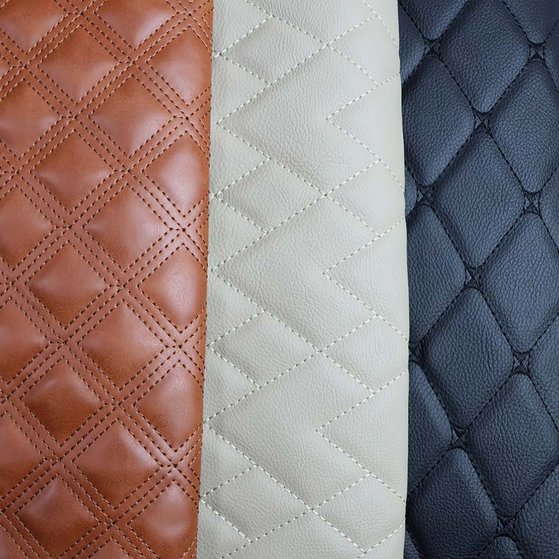 Embroidery Composite Foam PVC Leather Automoible Seat Cover Fabric