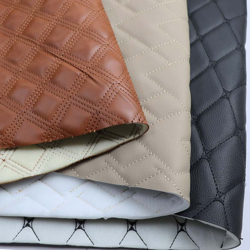 Embroidery Composite Foam PVC Leather Automoible Seat Cover Fabric