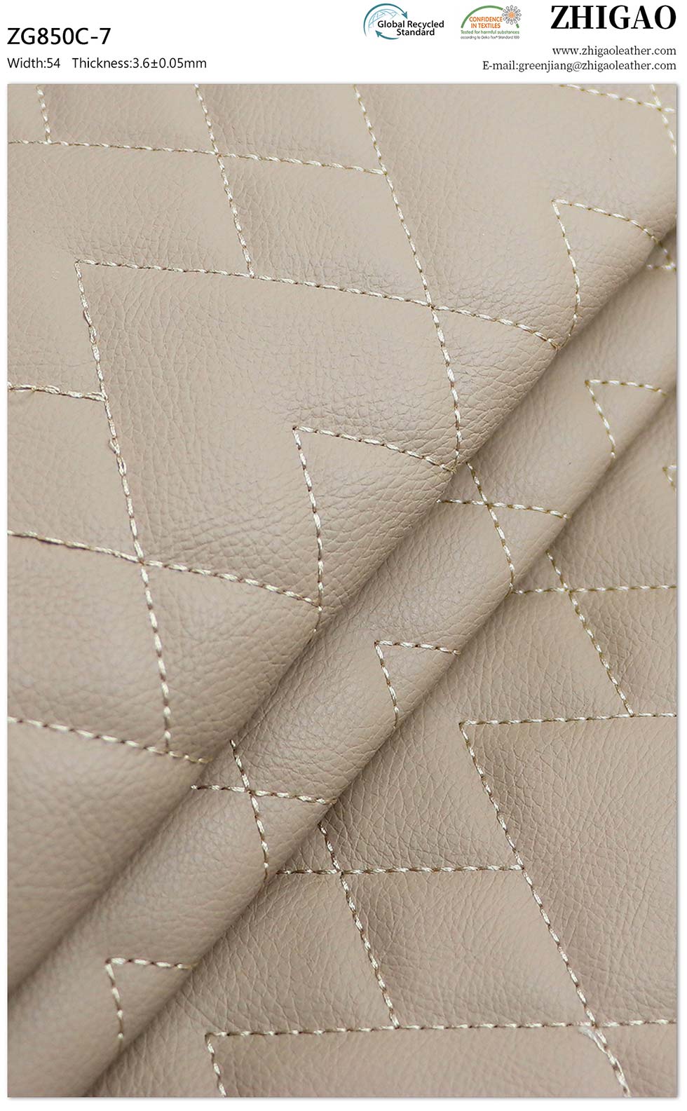 Foaming Stitch Abrasion Resistant Cars PVC Faux Leather Material