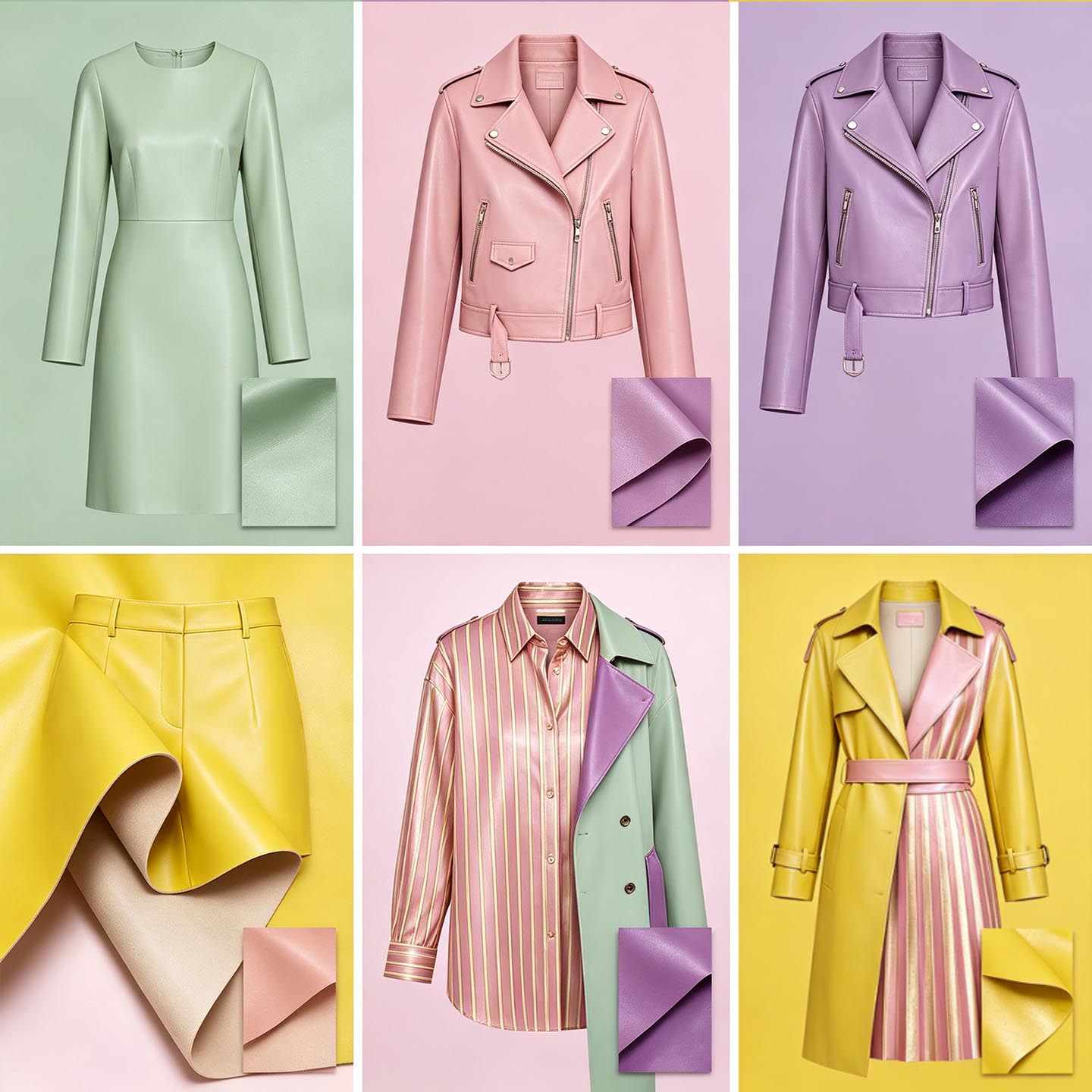 Cuero PU ultra suave con apariencia de piel de cordero para prendas de vestir Ropa moderna o vestido y falda ajustada